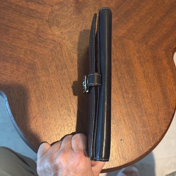 Coach Continental Vintage long wallet leather Black buckle front & back openi - Picture 5 of 13